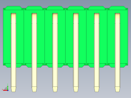 彩色公排针 100mil 2.54mm 系列-DS1022_green_3x06p_100mil_TypeD_rev1.0后视缩略图