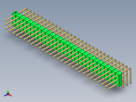 彩色公排针 100mil 2.54mm 系列-DS1022_green_3x29p_100mil_TypeD_rev1.0