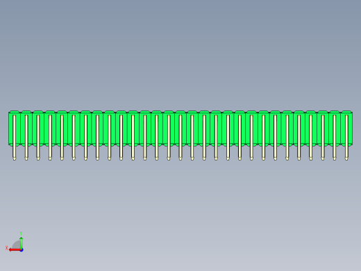 彩色公排针 100mil 2.54mm 系列-DS1022_green_3x29p_100mil_TypeD_rev1.0后视缩略图