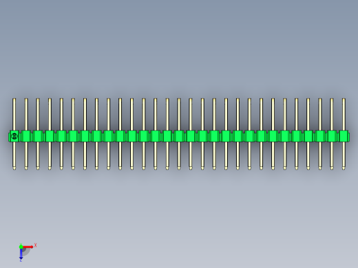 彩色公排针 100mil 2.54mm 系列-DS1022_green_3x29p_100mil_TypeD_rev1.0俯视缩略图