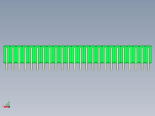 彩色公排针 100mil 2.54mm 系列-DS1022_green_3x24p_100mil_TypeD_rev1.0后视缩略图