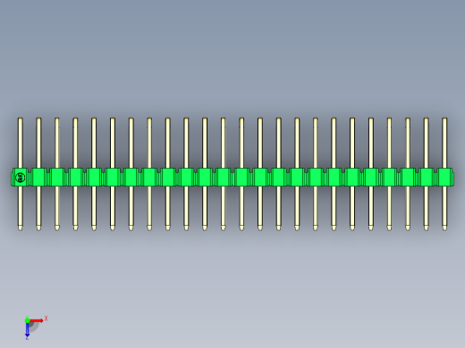 彩色公排针 100mil 2.54mm 系列-DS1022_green_3x24p_100mil_TypeD_rev1.0俯视缩略图