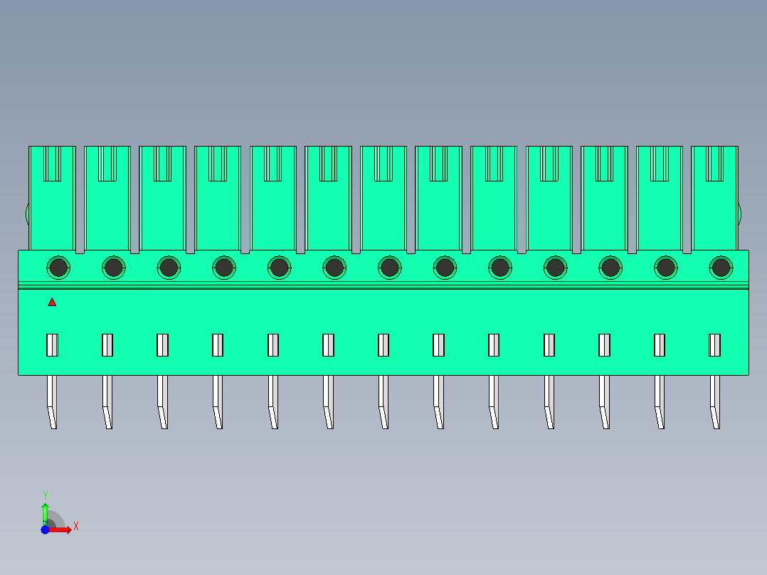 DEGSON 15EDG 系列 3.5mm 插拔式接线端子 FullPack-15EDGB-3.5-13P-14-00AH前视图