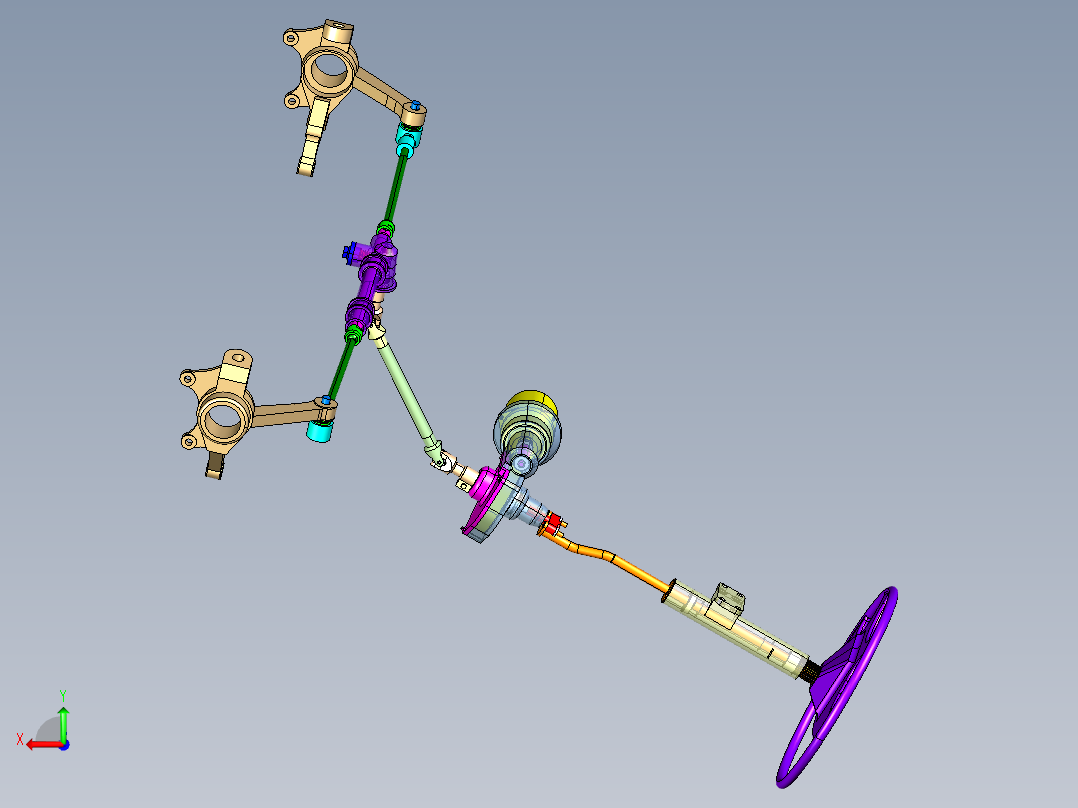 EPS汽车电子助力转向系统总成1CATIA后视图
