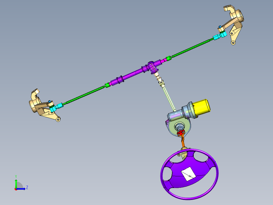 EPS汽车电子助力转向系统总成1CATIA左视图