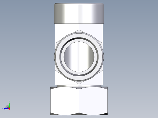 卡套式工业通用硬管接头EO_Swivel_nut_run_tee_EL38SOMDCF右视缩略图