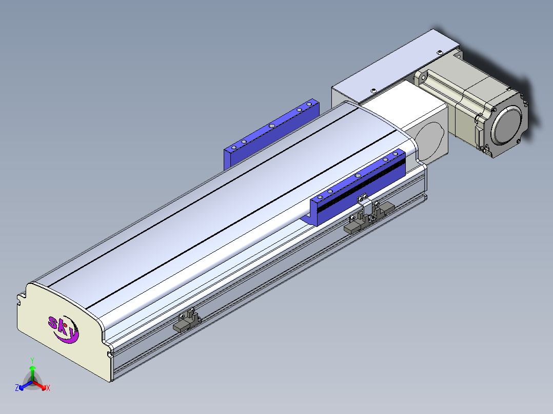 同步带滑台-半封闭B17H-L50-S300-L-P75-D3主视图