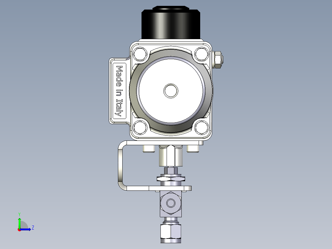 不锈钢单片式40G系列三通球阀，0.35 Cv，6 mm世伟洛克卡套管接头左视图