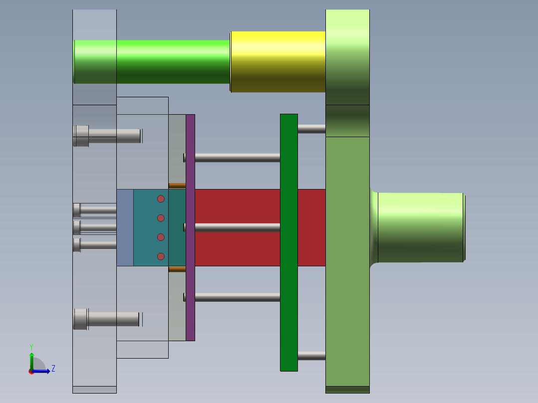 Q267-散热底座冲压复合模具设计【三维SolidWorks】左视图