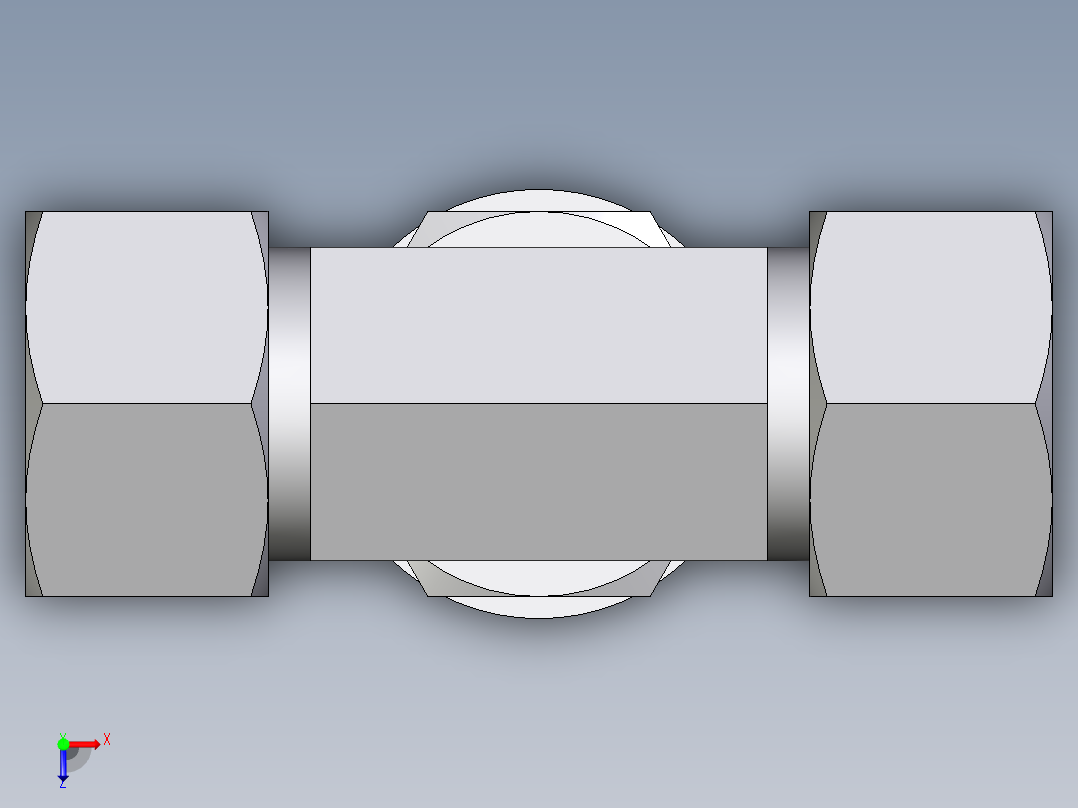 卡套式工业通用硬管接头EO_Adjustable_locknut_branch_tee_TEE15ZLRCF俯视图