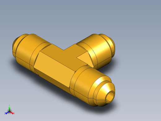 扩口式工业通用硬管接头Union Tee 144F-3正等轴测缩略图