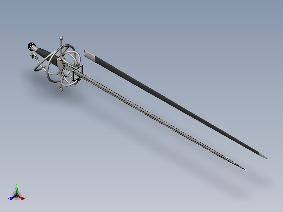 剑、宝剑(72)正等轴测图