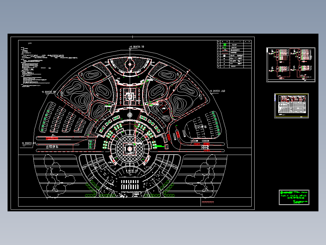 某圆形露天景观照明设计图