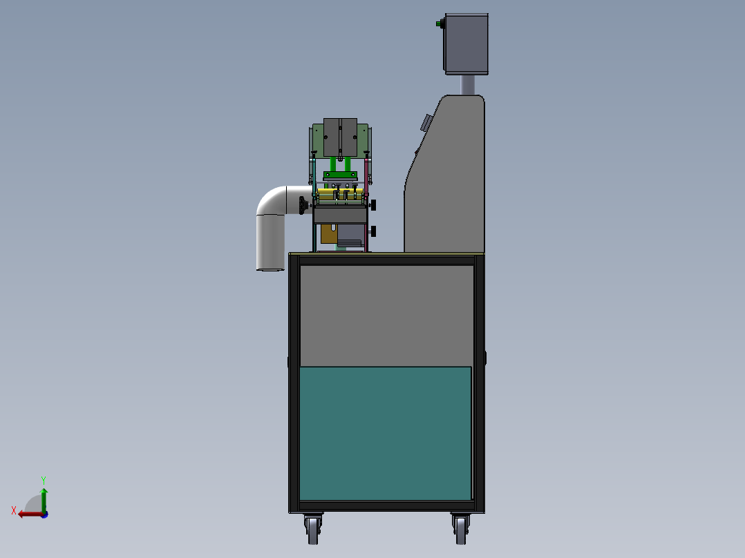 织带冲切机（sw18可编辑+cad）后视图
