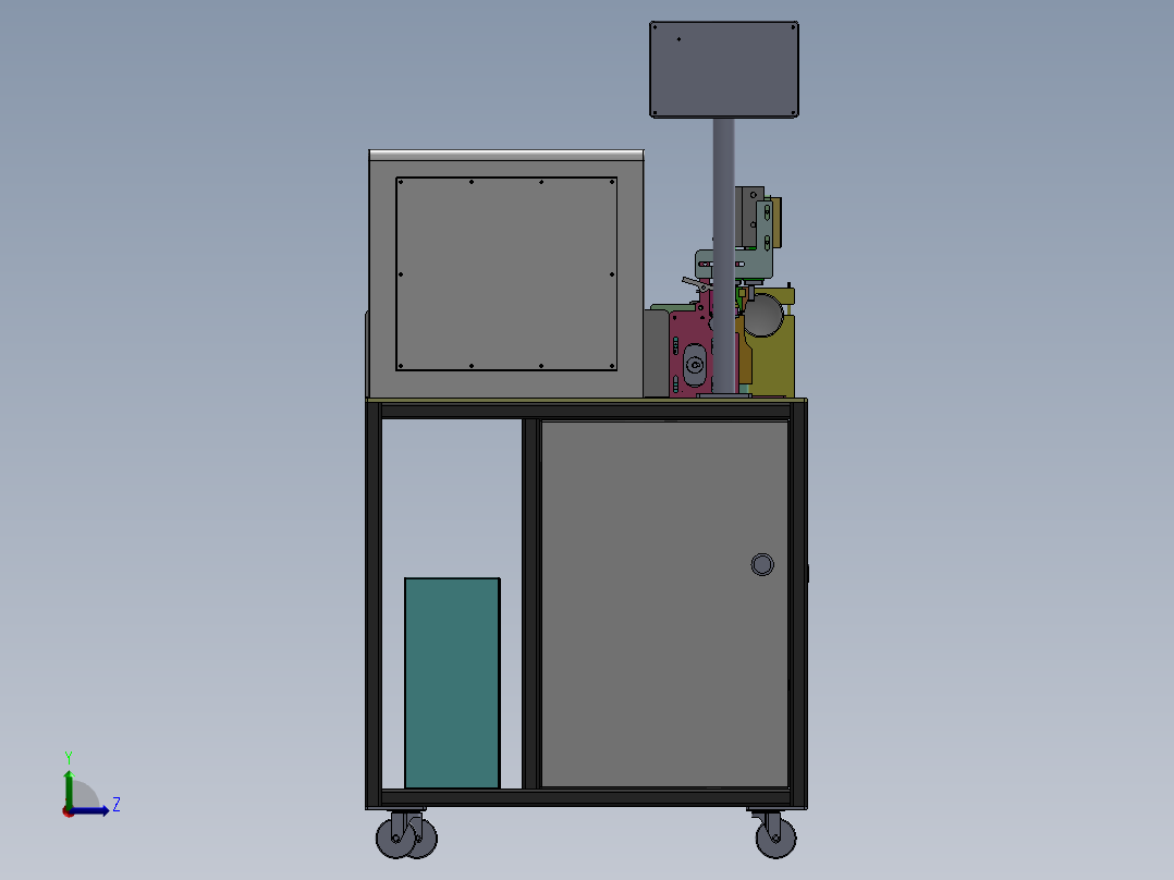 织带冲切机（sw18可编辑+cad）左视图