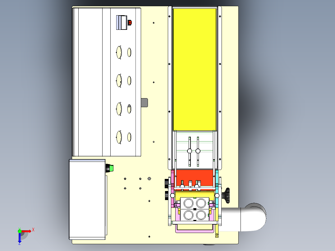 织带冲切机（sw18可编辑+cad）俯视图