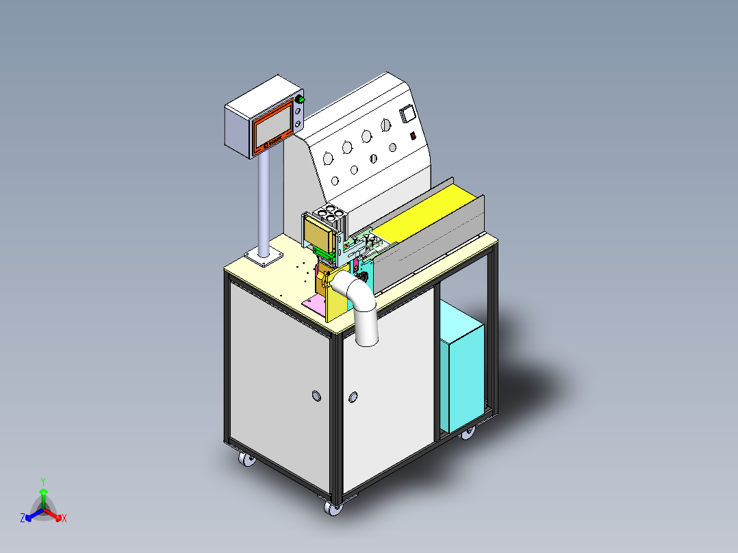 织带冲切机（sw18可编辑+cad）正等轴测图