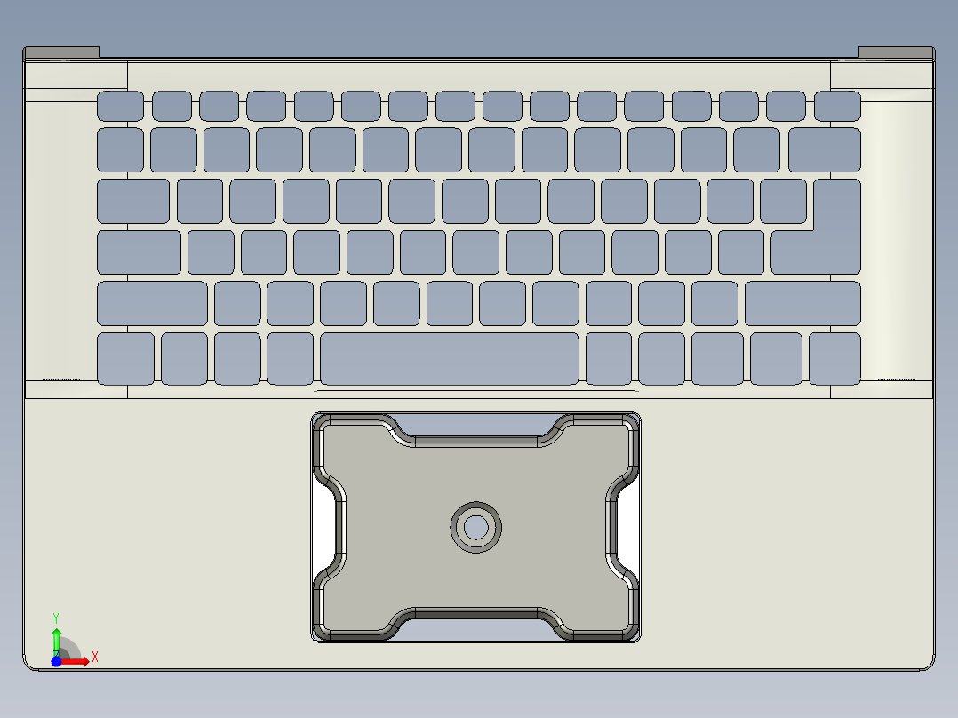 笔记本外壳铣TP框C角程序模型前视图