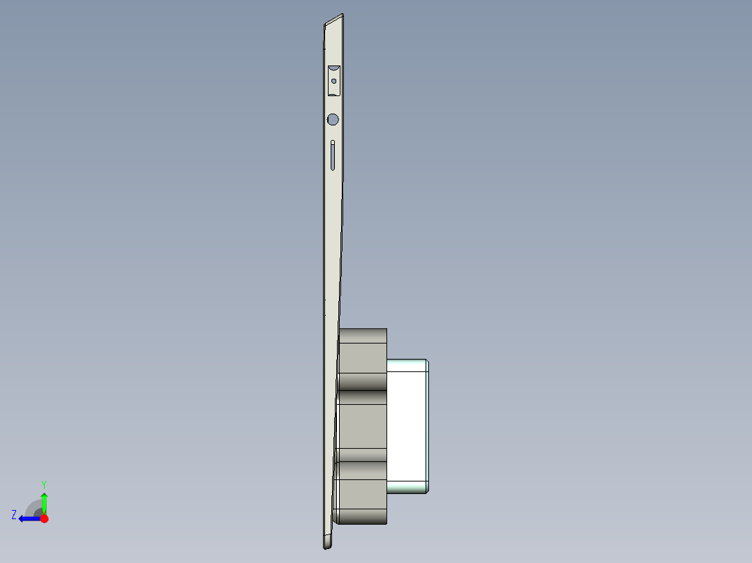 笔记本外壳铣TP框C角程序模型右视图