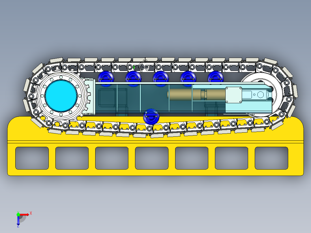 履带车3T俯视图