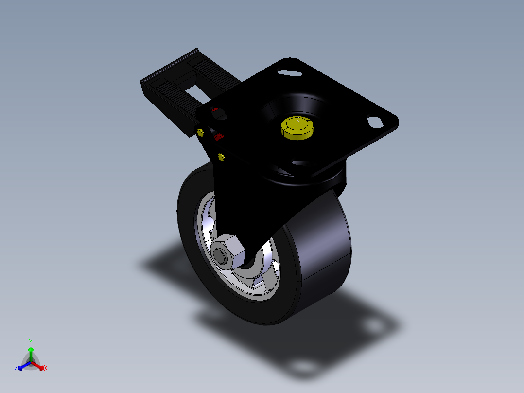 万向轮、脚轮(118)正等轴测图