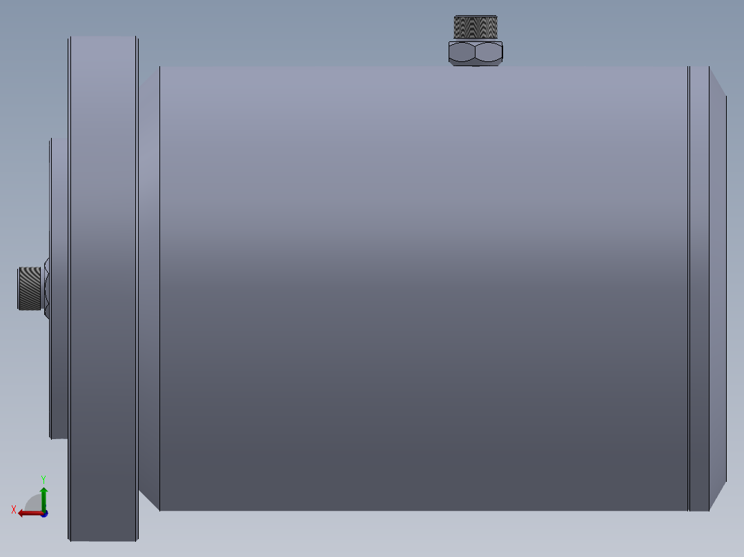 高压液压缸160x90x75毫米后视图