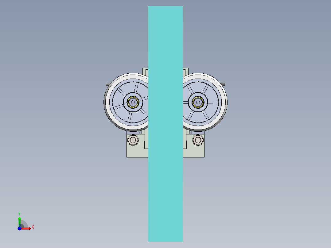 运动控制轮装置前视图