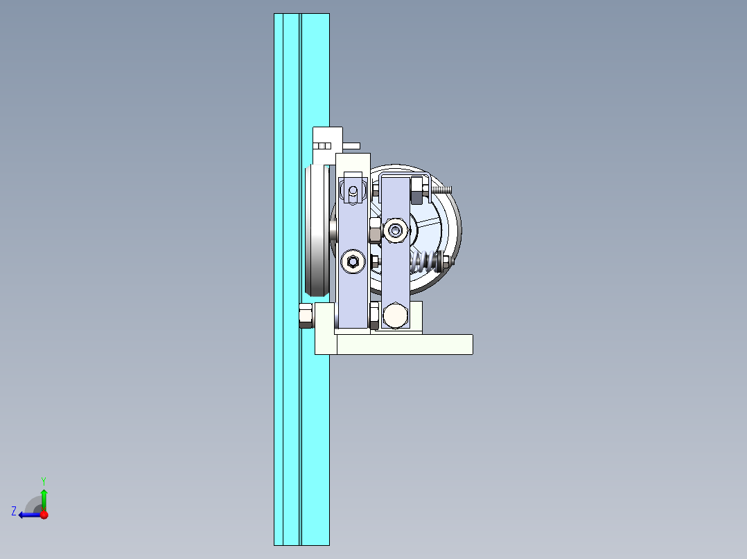 运动控制轮装置右视图