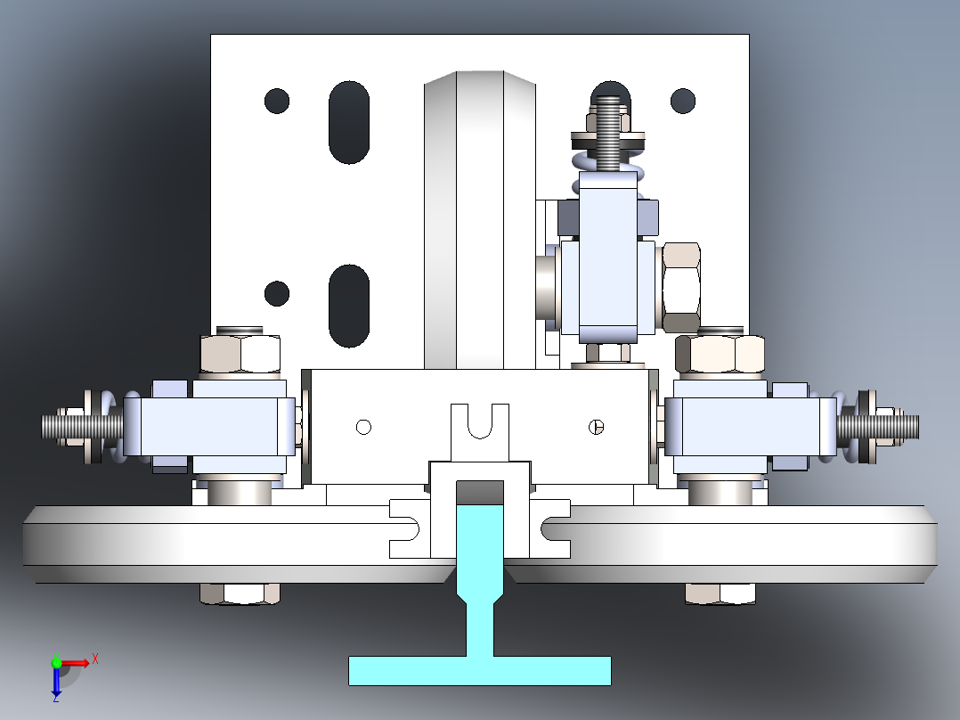 运动控制轮装置俯视图