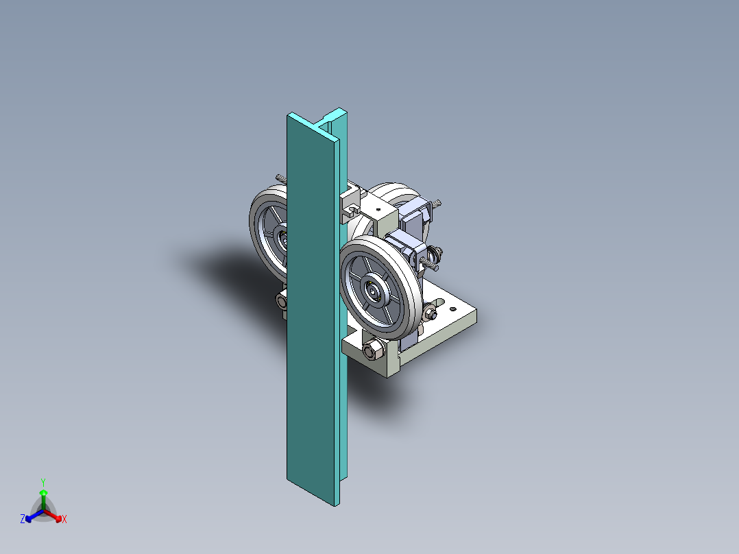 运动控制轮装置正等轴测图