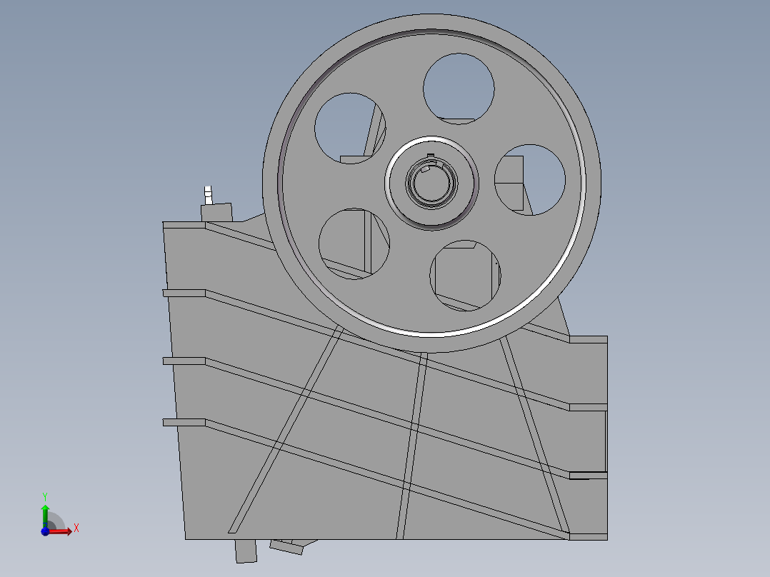 破碎机、单肘颚式破碎机前视图