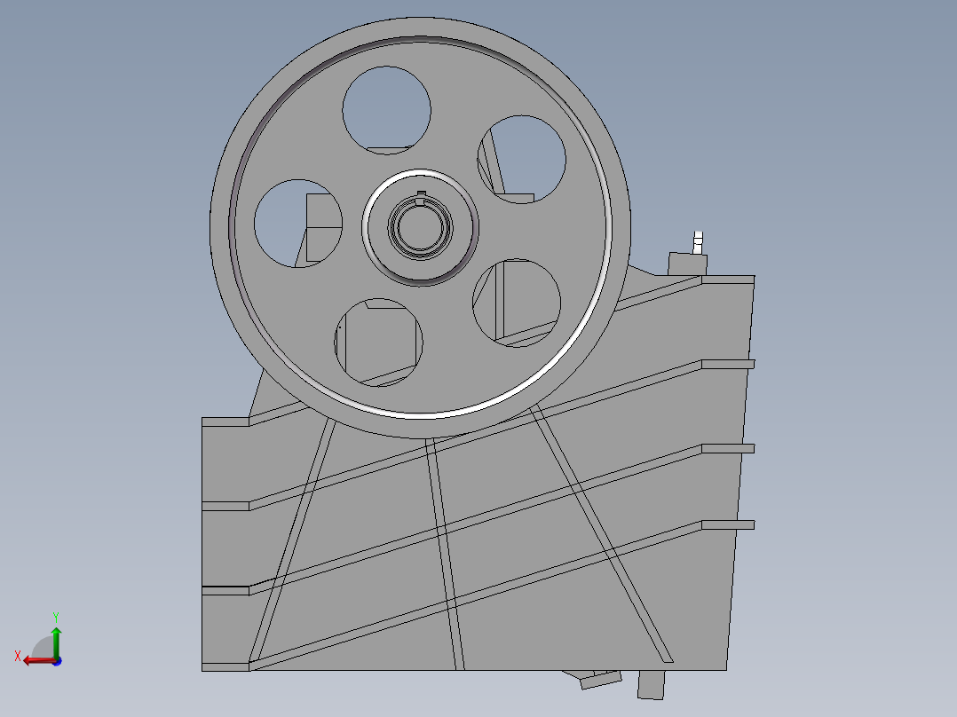破碎机、单肘颚式破碎机后视图