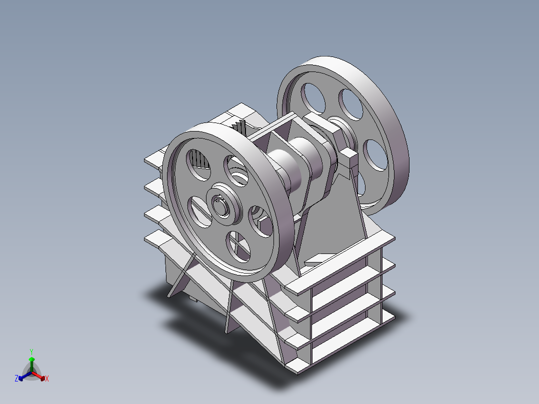 破碎机、单肘颚式破碎机正等轴测图