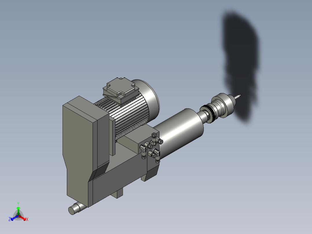 钻削主轴钻削动力头-朝上正等轴测图