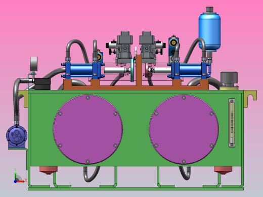 比例伺服液压系统液压缸加载系统设计（SW+CAD+说明书）前视缩略图