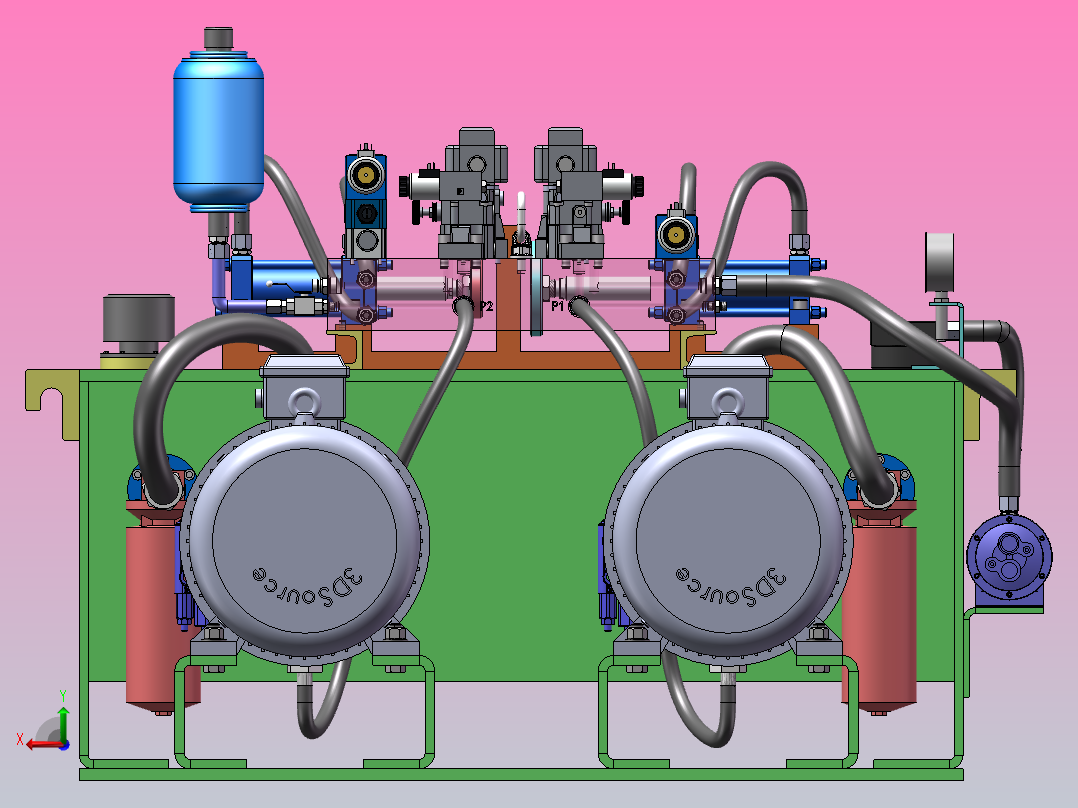 比例伺服液压系统液压缸加载系统设计（SW+CAD+说明书）后视图