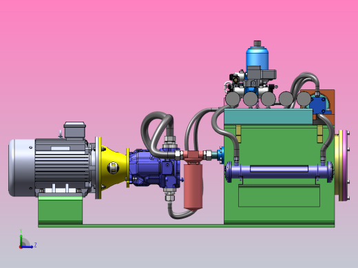 比例伺服液压系统液压缸加载系统设计（SW+CAD+说明书）左视缩略图