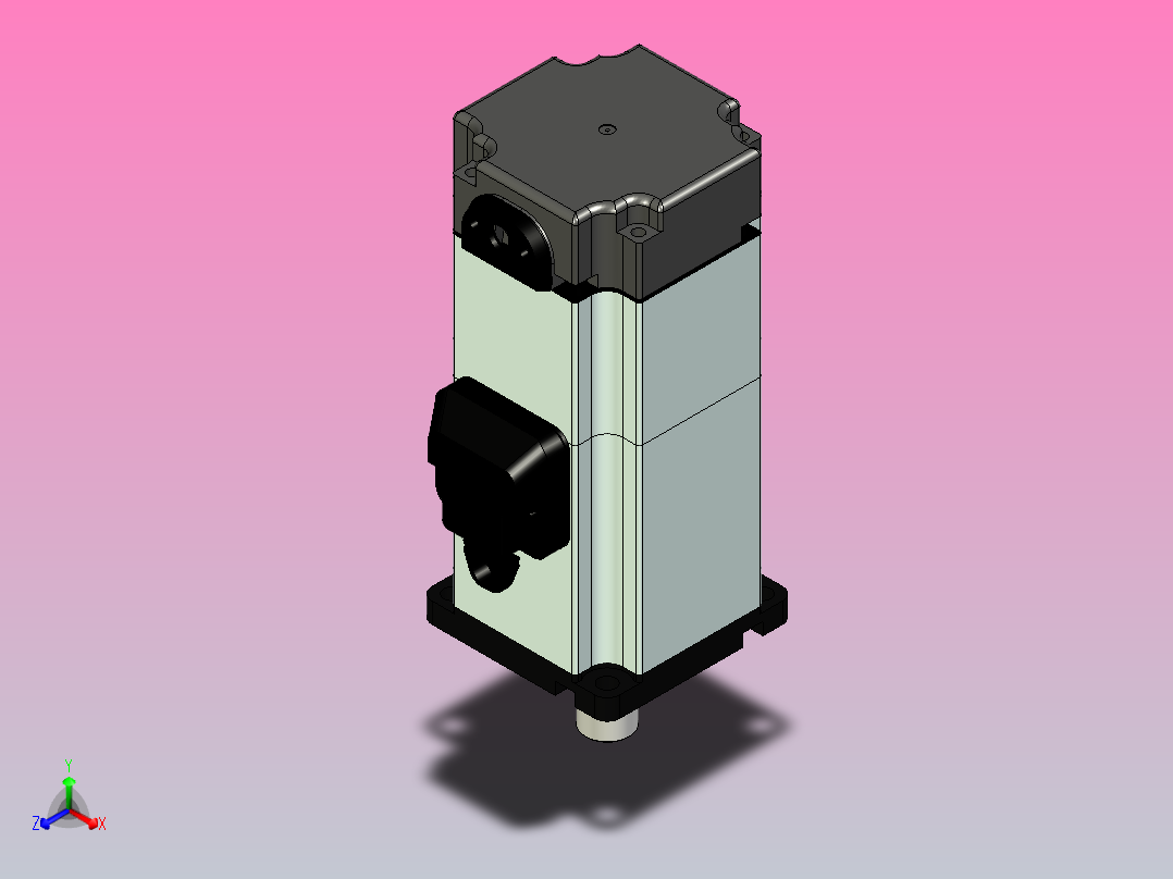 超川伺服电机-CC-M3H020-BN14正等轴测图