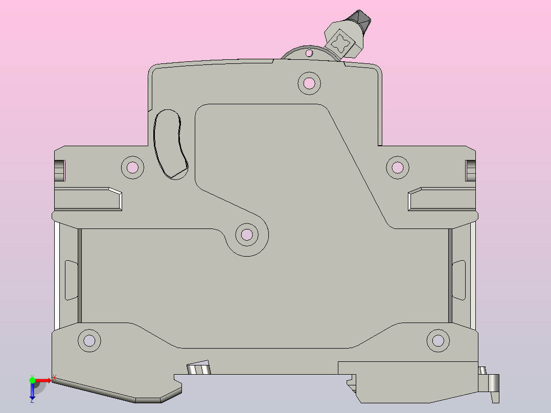 NB1-63H 3P小型断路器三维模型202010俯视图