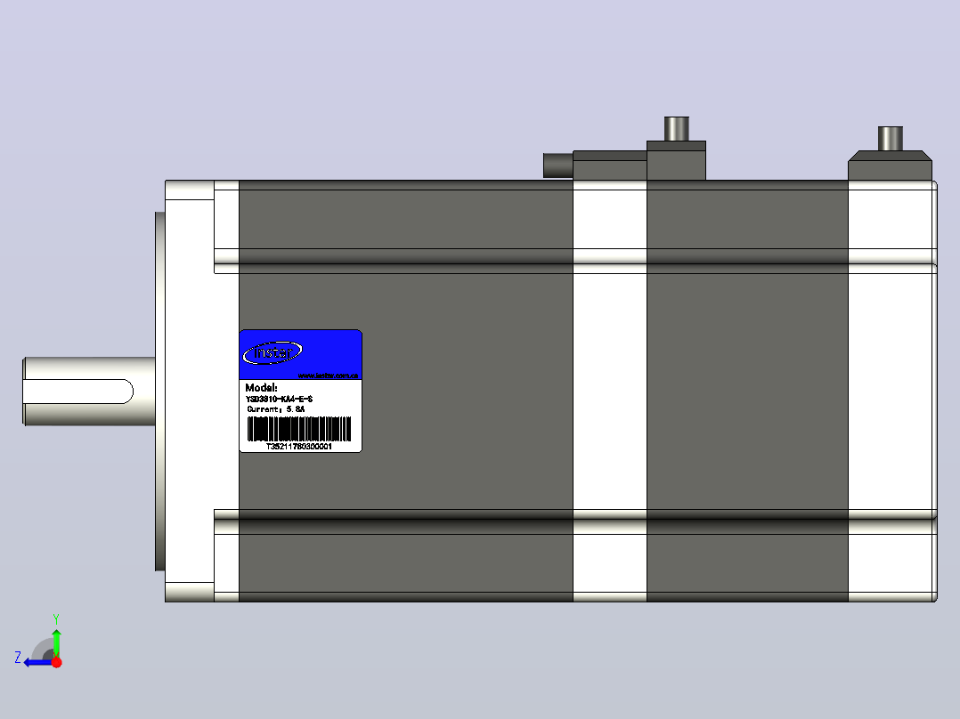 带刹车闭环步进电机85mm(3根导线)YSD3810-KA4-E-S右视图