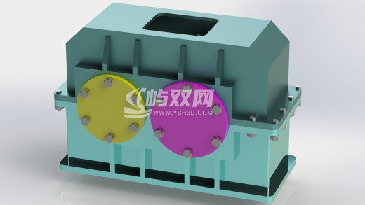 单级斜齿轮减速器简易模型缩略图