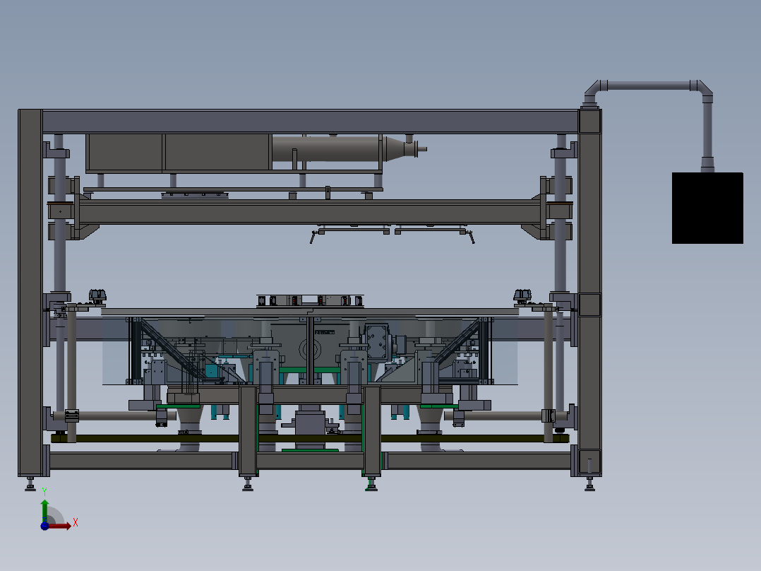 双工位灌装机CAD全套含三维模型前视图