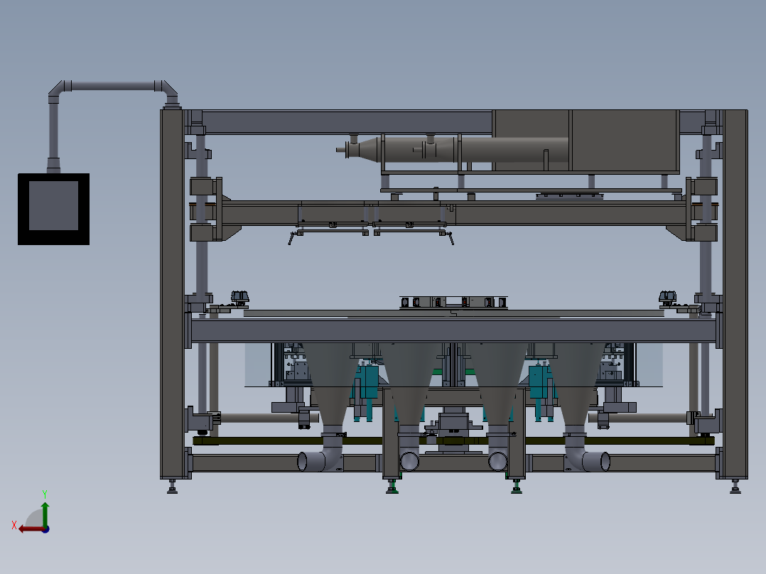 双工位灌装机CAD全套含三维模型后视图