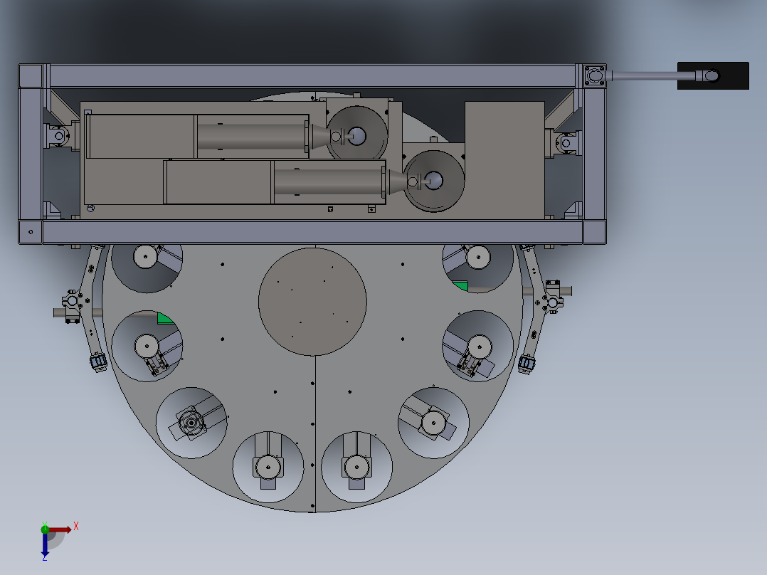 双工位灌装机CAD全套含三维模型俯视图