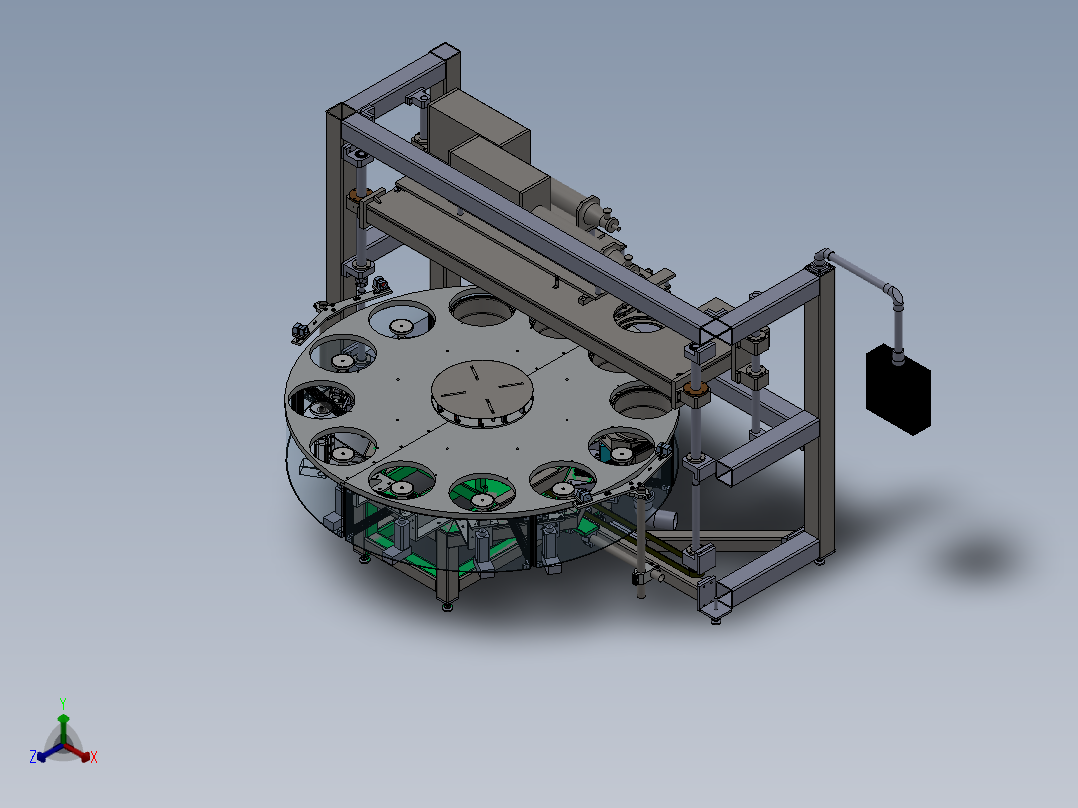 双工位灌装机CAD全套含三维模型正等轴测图