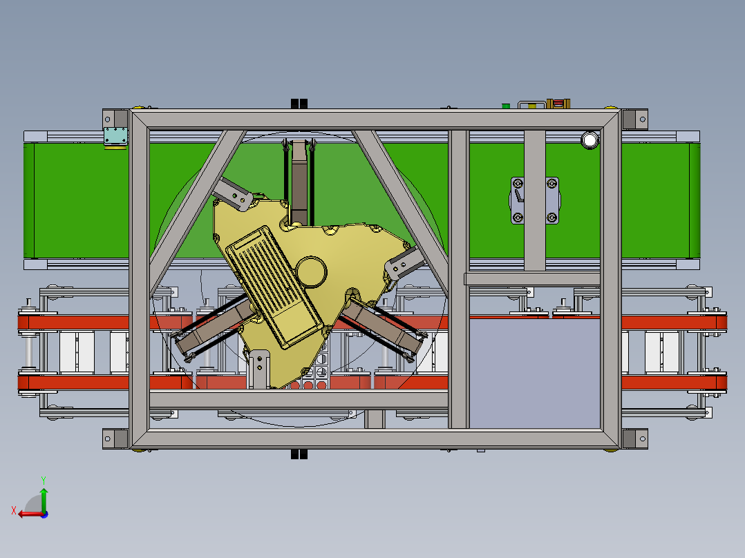 蜘蛛分拣机器人工作站sw18可编辑后视图