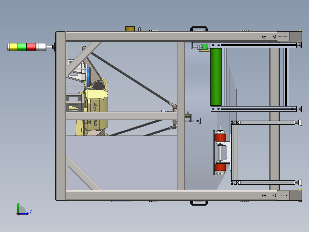 蜘蛛分拣机器人工作站sw18可编辑左视图