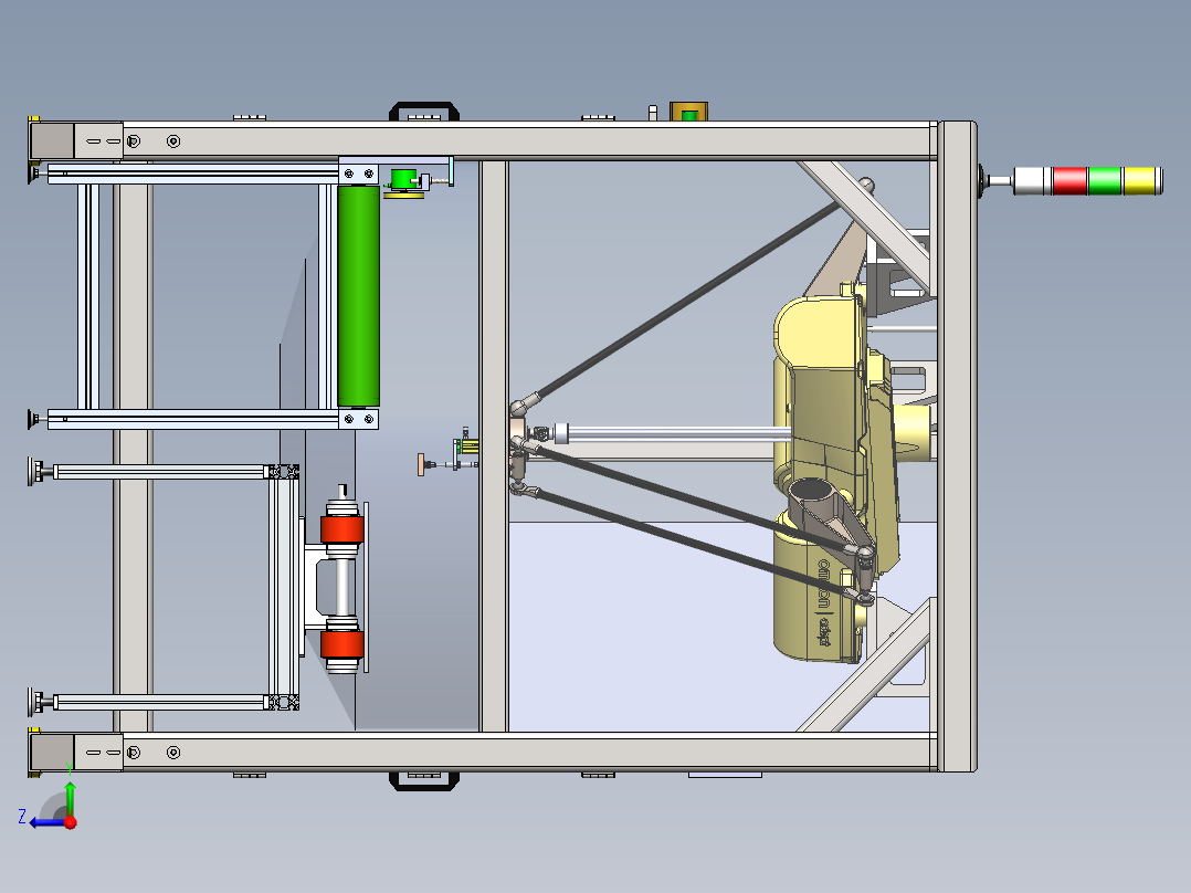 蜘蛛分拣机器人工作站sw18可编辑右视图