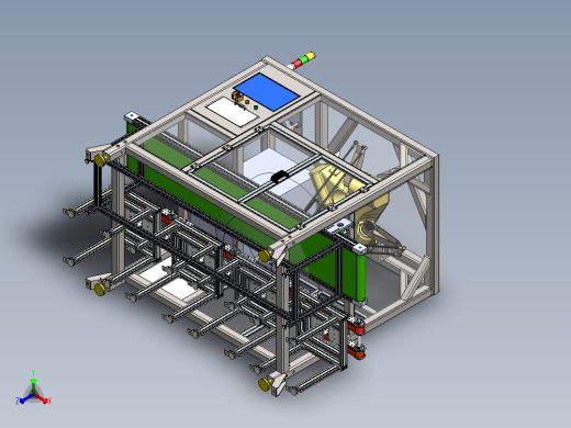 蜘蛛分拣机器人工作站sw18可编辑正等轴测缩略图