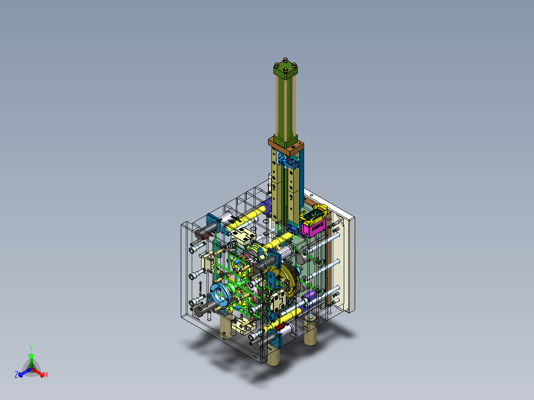 油缸带动齿条脱螺纹模具